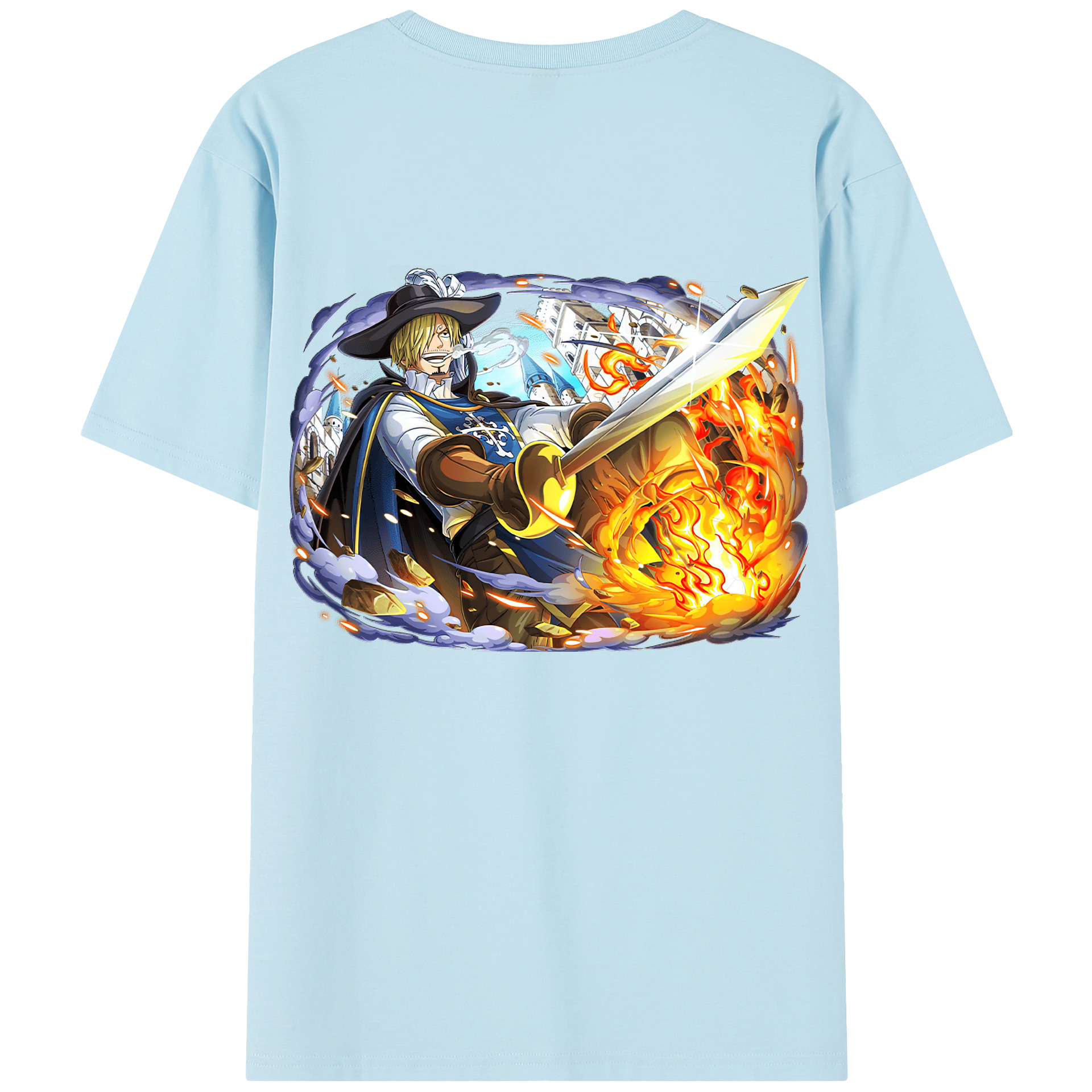ワンピース サンジ ONE PIECE Sanji 綿100％半袖Tシャツ（背面プリント）